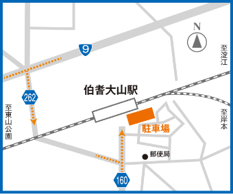伯耆大山駅 駐車場周辺地図