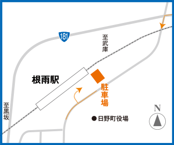 根雨駅 駐車場周辺地図